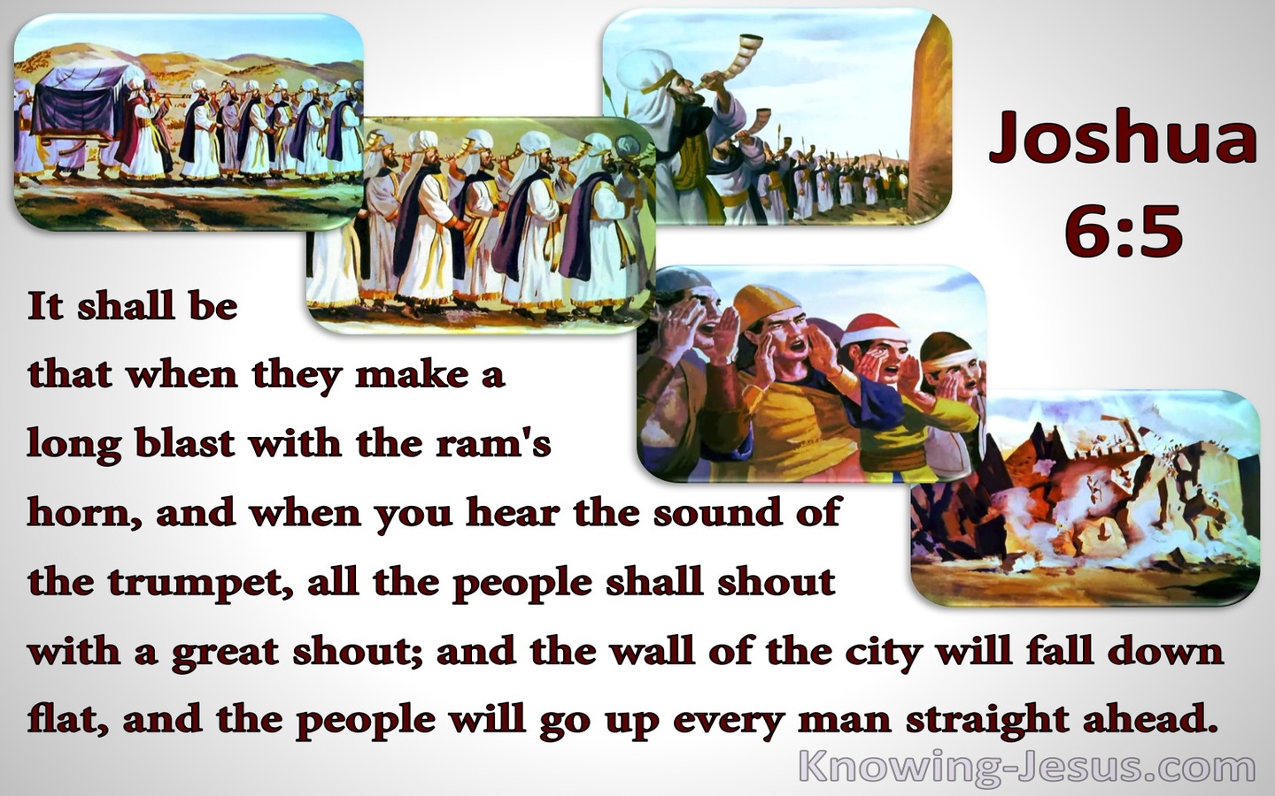 Joshua 6:5 When You Hear The Sound Of A Trumpet (red)